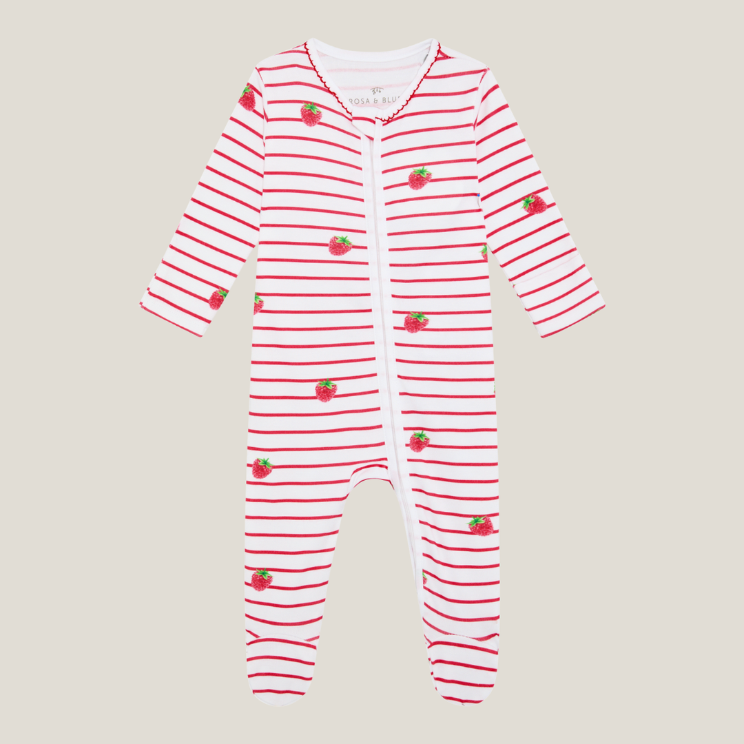 Sleepsuit with Trim - Raspberry
