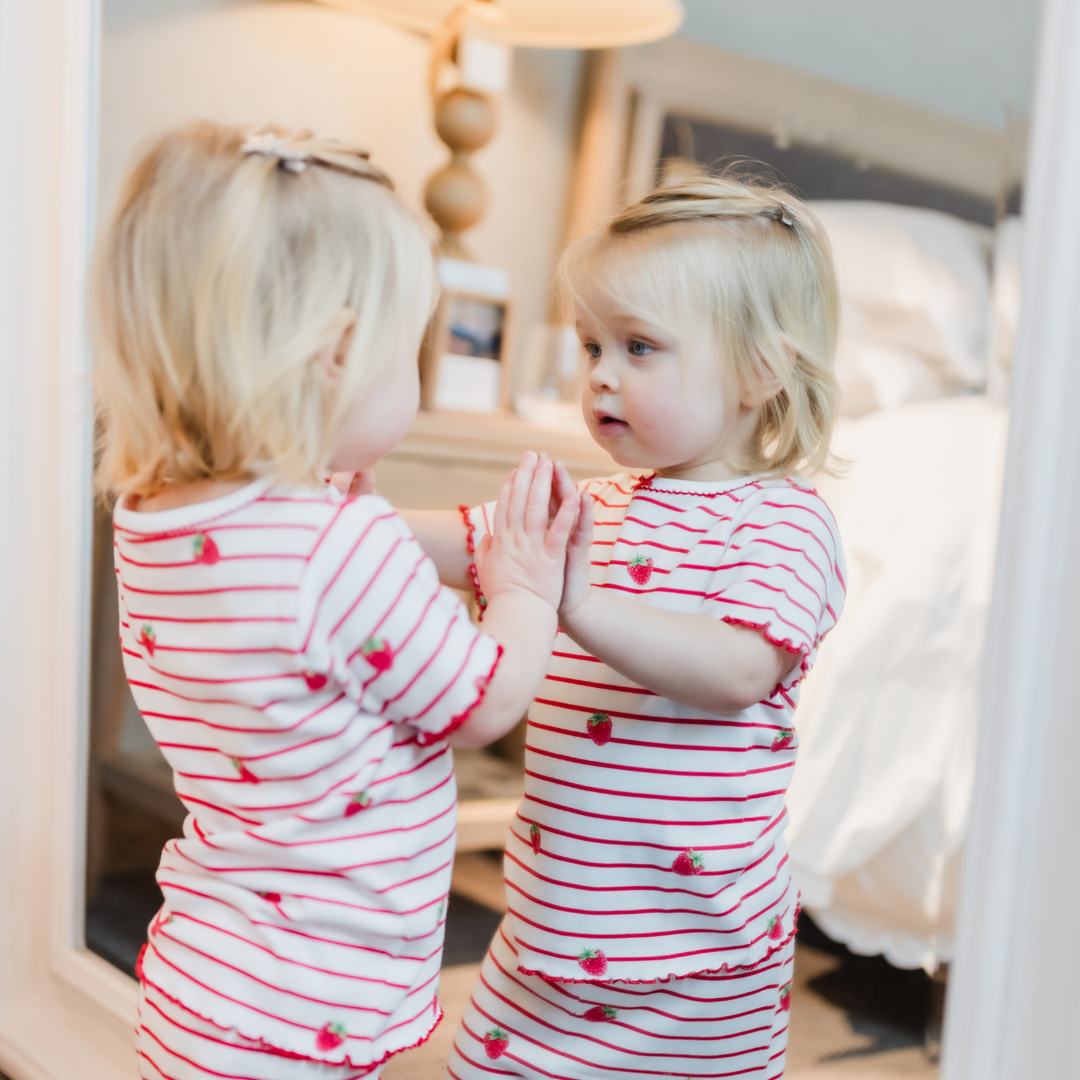 Summer Pyjamas with Frill - Raspberry