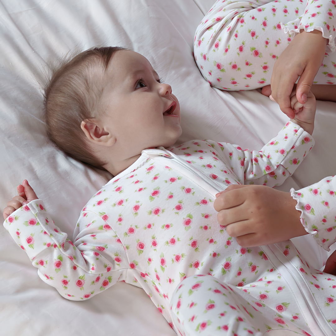 Sleepsuit with Trim - Rose PRE-ORDER