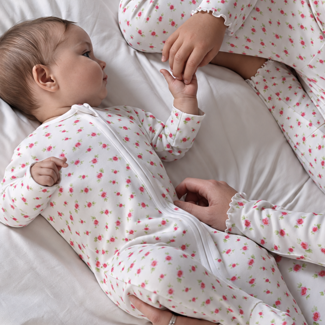 Sleepsuit with Trim - Rose PRE-ORDER