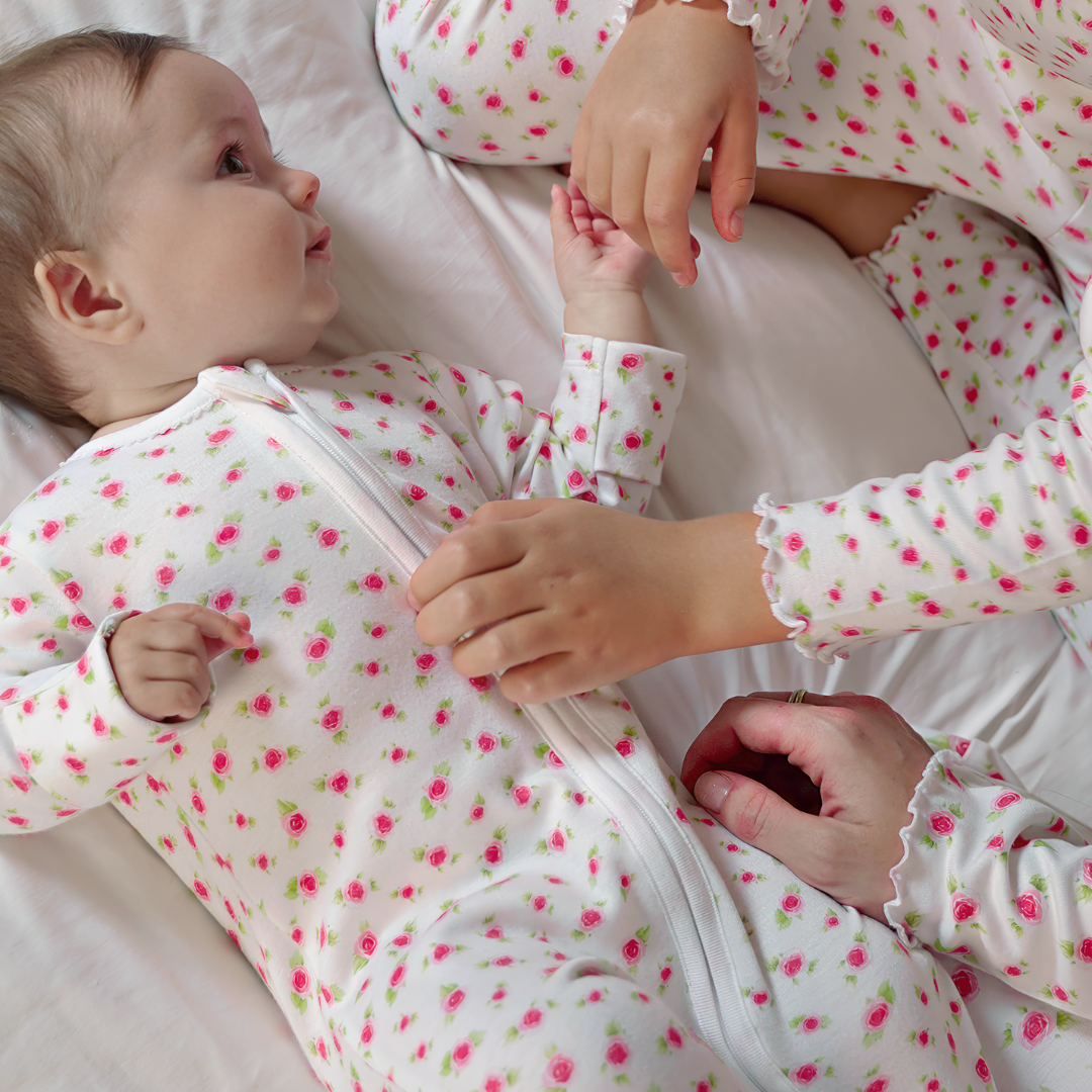 Sleepsuit with Trim - Rose PRE-ORDER