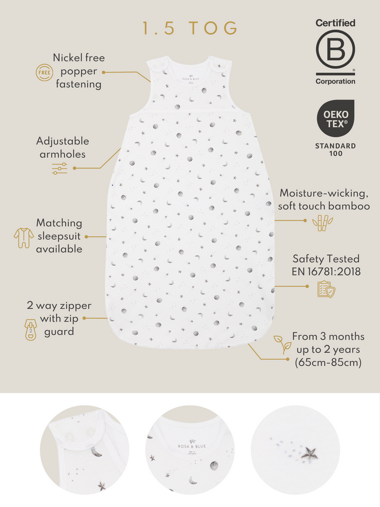 Sleeping Bag (1.5 TOG) - Starlit Moon - Pre-order