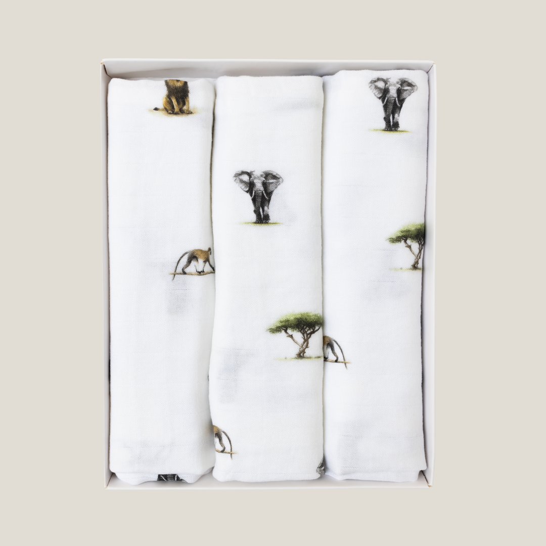 Bamboo Muslin Gift Set - Safari