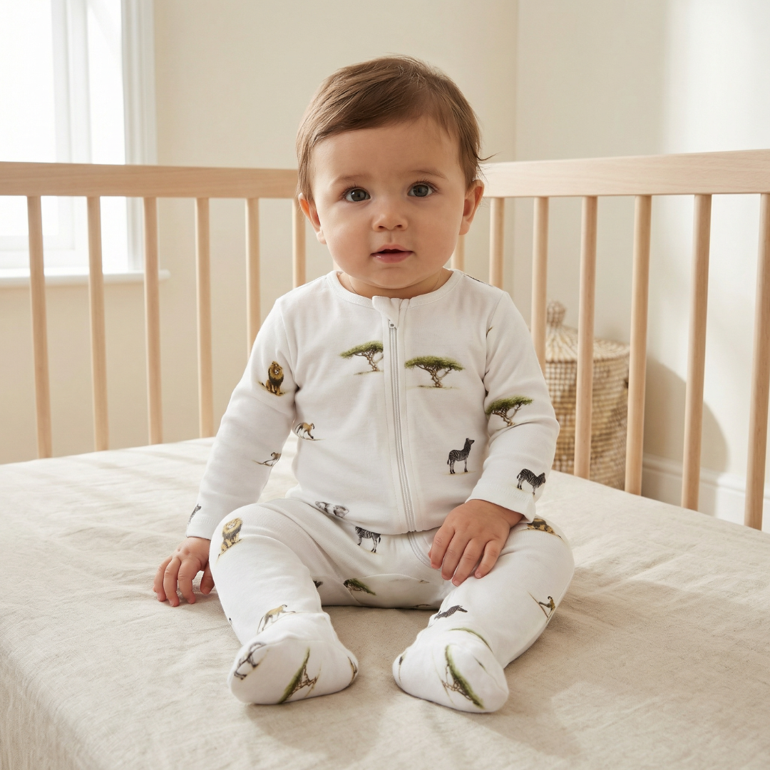 summer infant safari Safari Print Baby Sleepsuit – Rosa and Blue