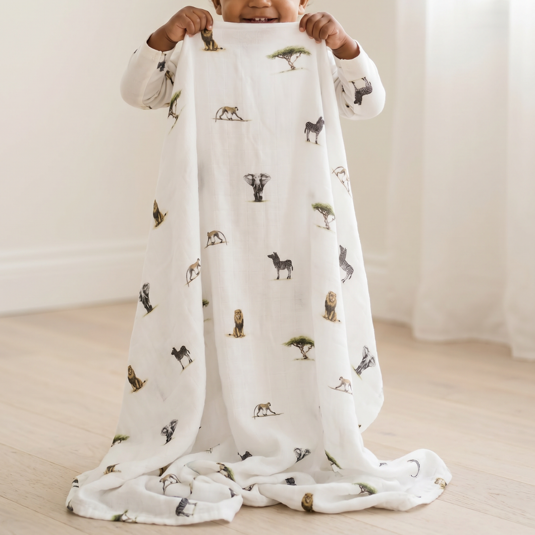 XL Bamboo Muslin Swaddle - Safari