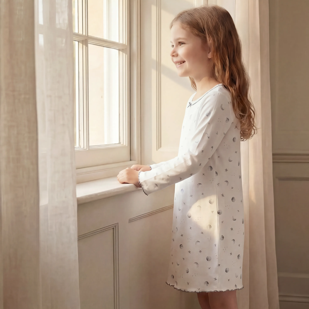 Long Sleeve Nightdress - Starlit Moon