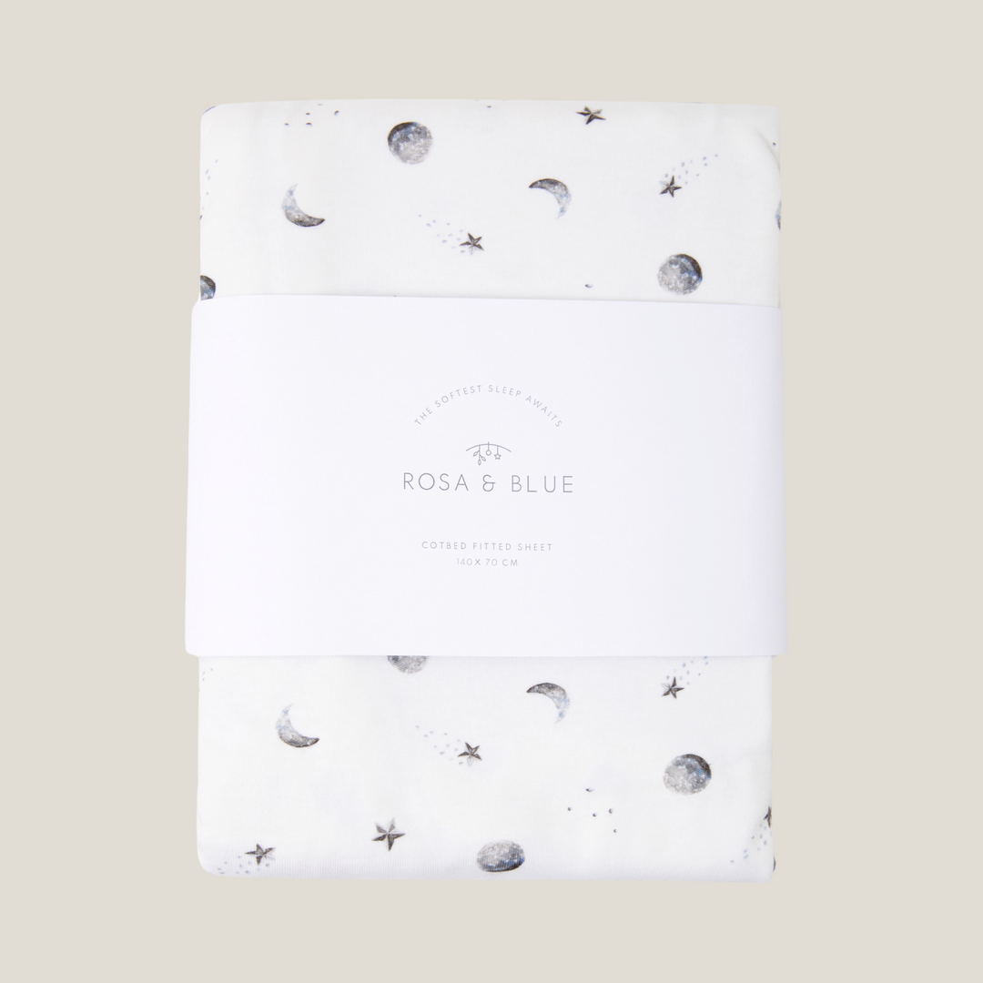 Cotbed Fitted Sheet - Starlit Moon