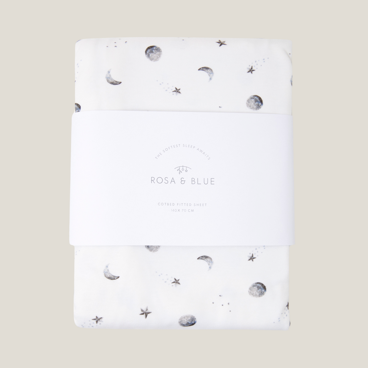 Cotbed Fitted Sheet - Starlit Moon