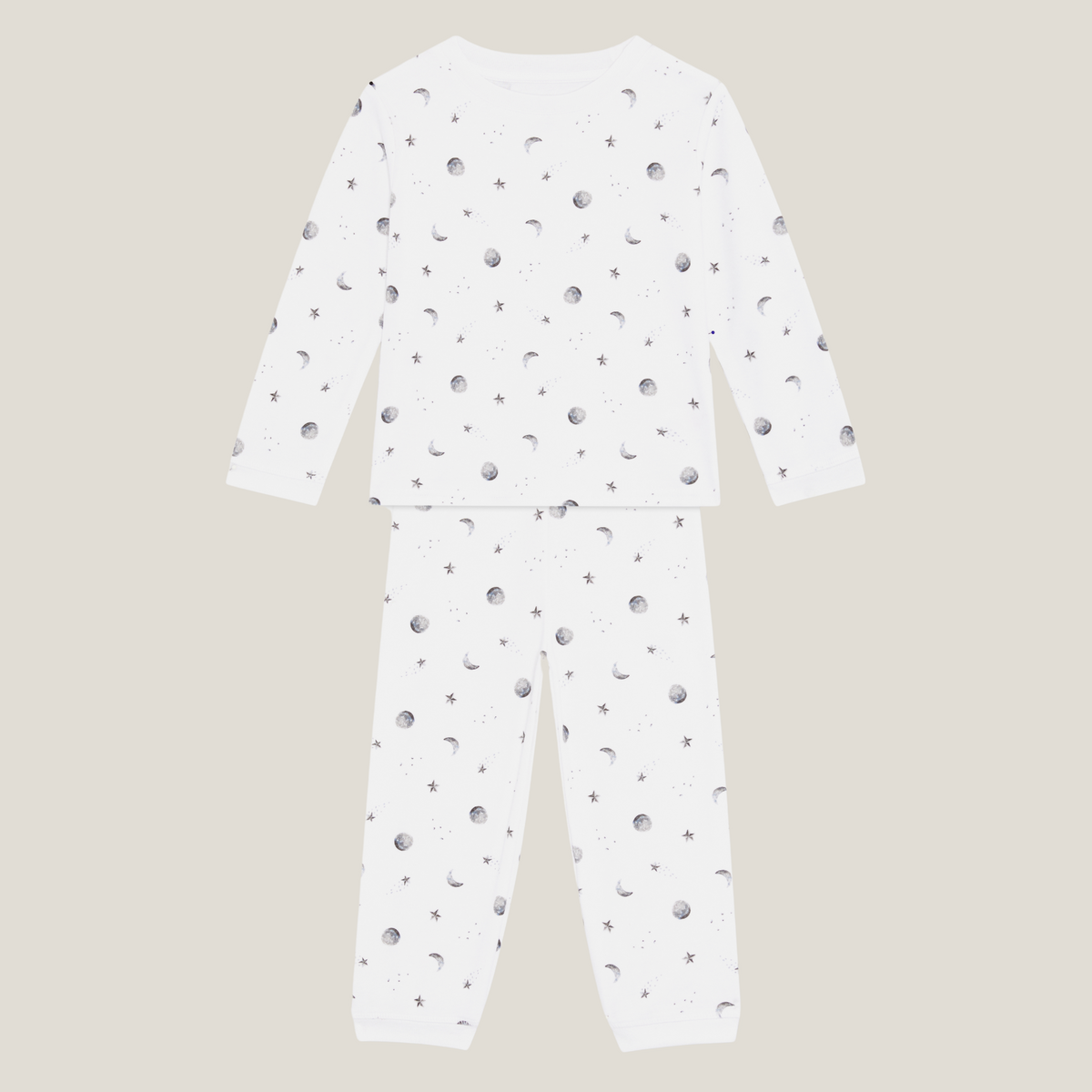 Starlit Moon Print Baby Pyjamas – Rosa and Blue