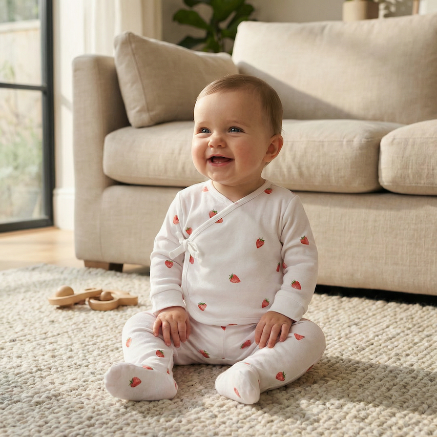 Wrap-over 2 Piece Set - Strawberry