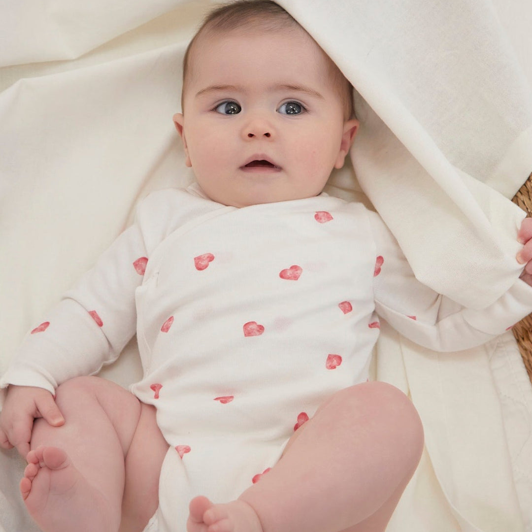 Long Sleeve Bodysuit - Pink Heart