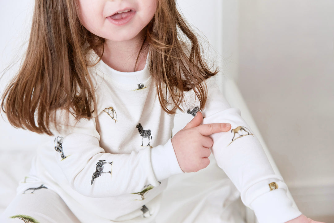 safari animals childrens bamboo & organic cotton pyjamas