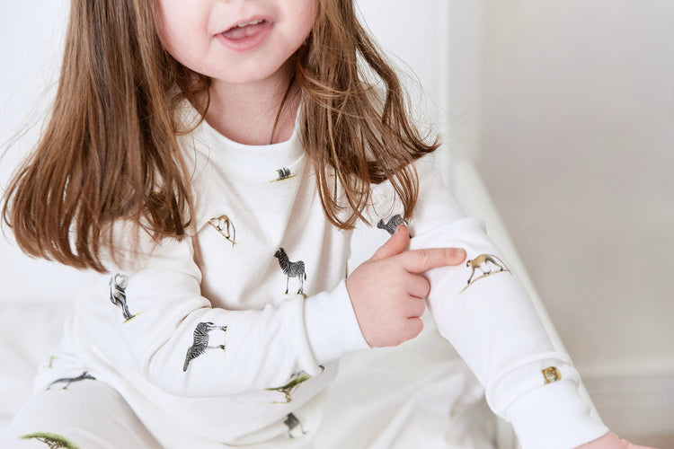 safari animals childrens bamboo & organic cotton pyjamas