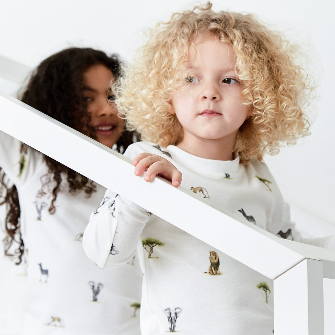 safari animals childrens bamboo & organic cotton pyjamas